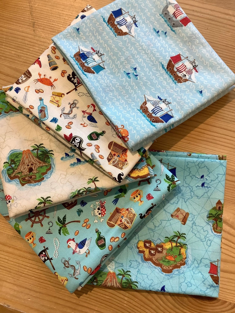 Pirate Fabric Bundle - Makower - 5 x Fat Quarters - The Eternal Maker - UK Fabric Shop