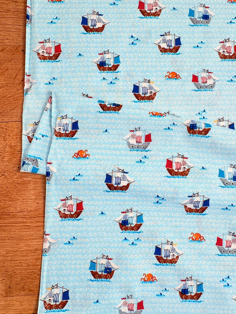 Pirate Galleons - Makower - The Eternal Maker - UK Fabric Shop