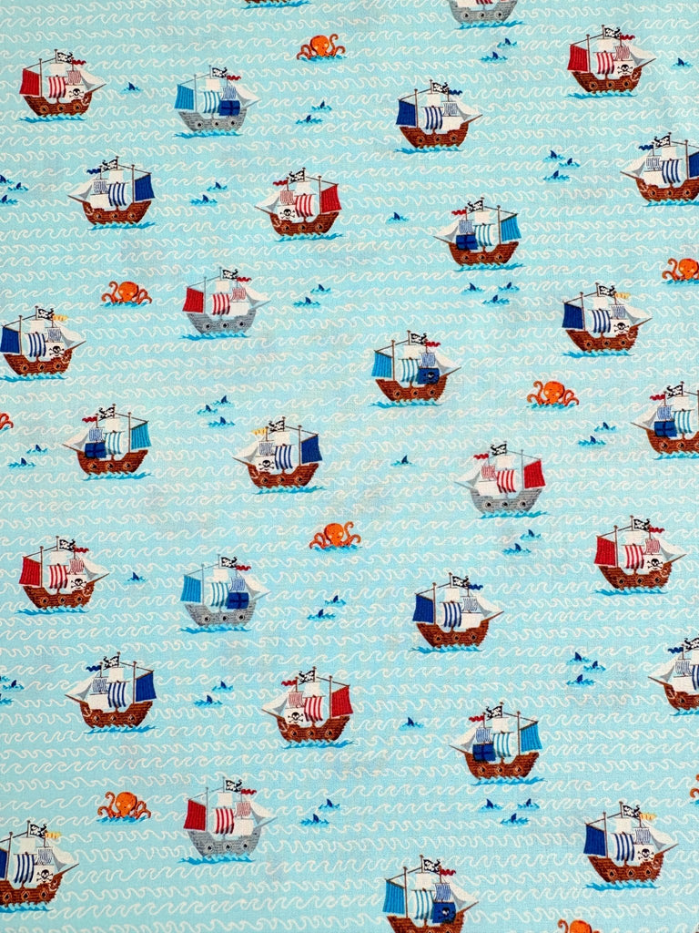 Pirate Galleons - Makower - The Eternal Maker - UK Fabric Shop