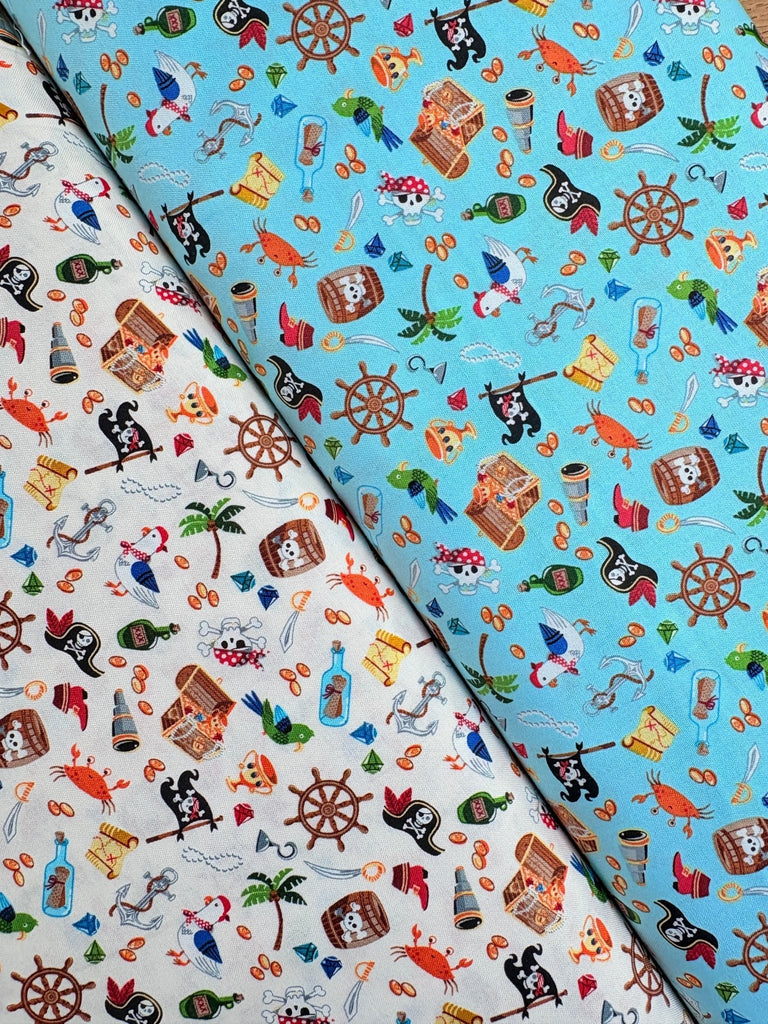 Pirate Icons - Cream - Makower Fabrics - The Eternal Maker - UK Fabric Shop