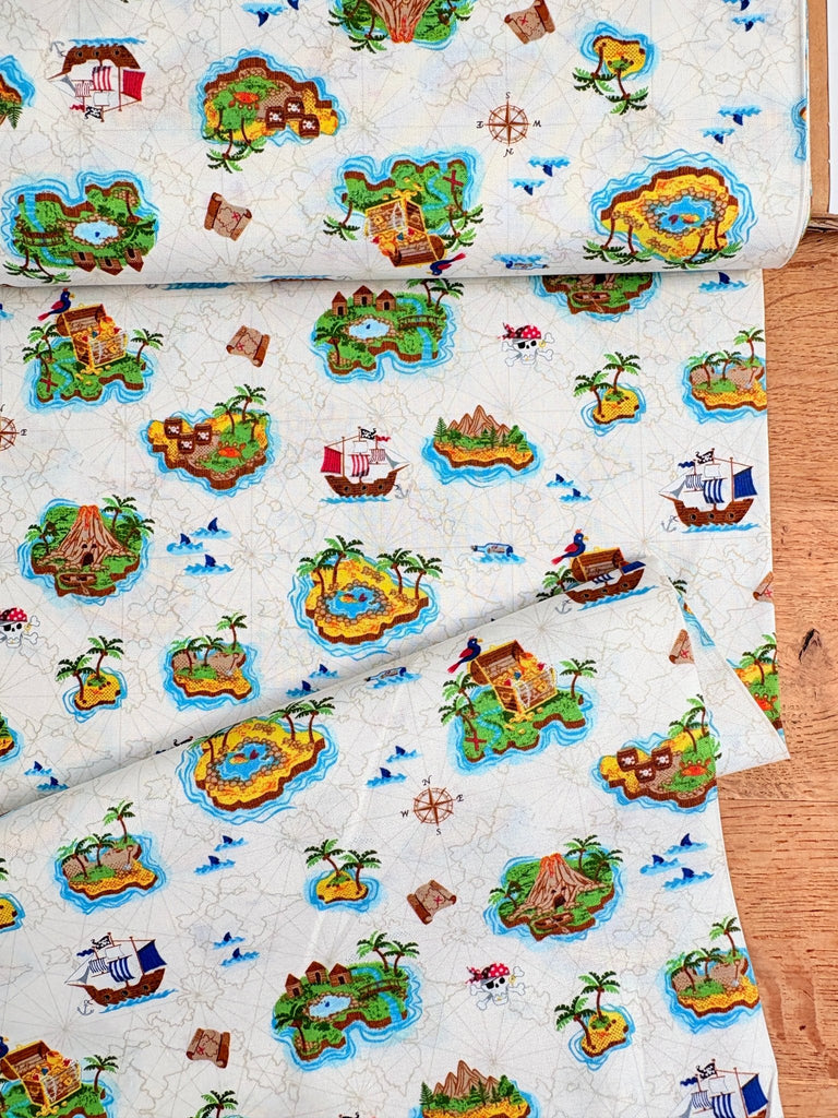 Pirate Islands - Cream - Makower - The Eternal Maker - UK Fabric Shop