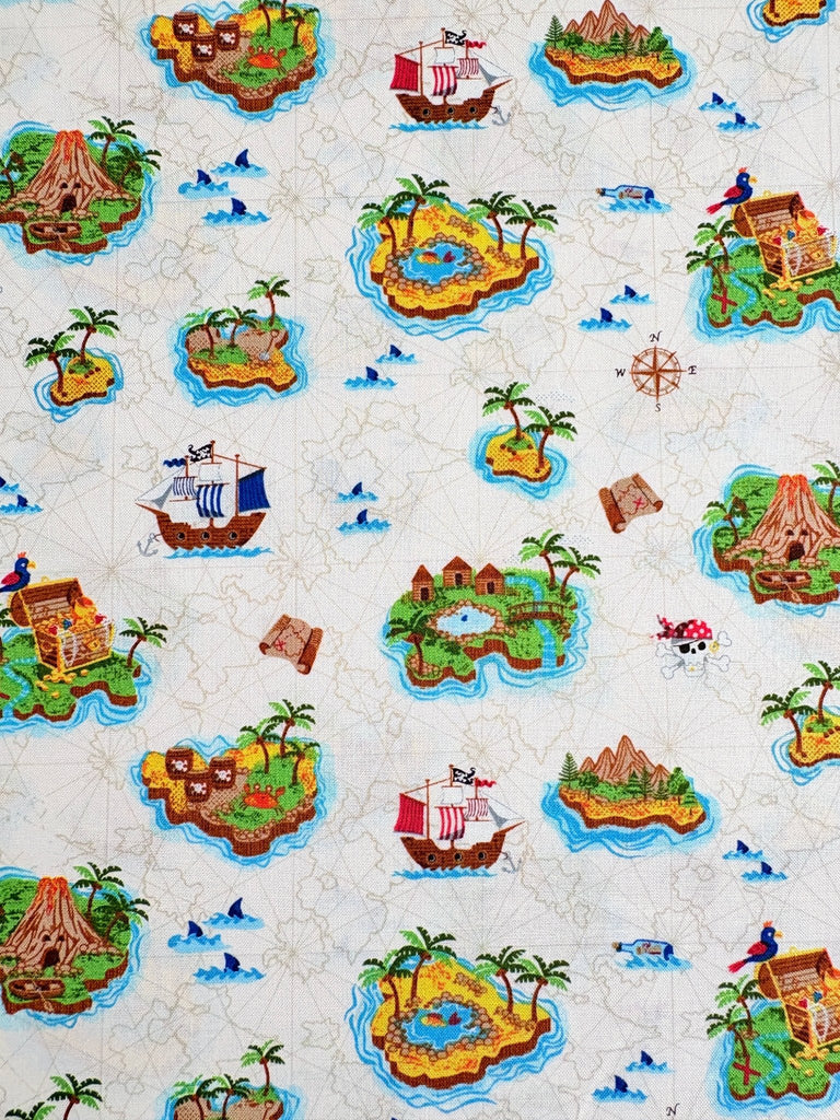 Pirate Islands - Cream - Makower - The Eternal Maker - UK Fabric Shop