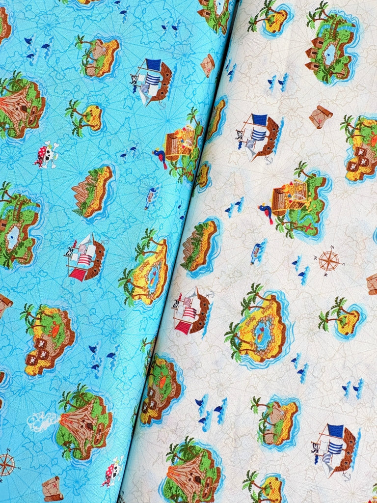 Pirate Islands - Cream - Makower - The Eternal Maker - UK Fabric Shop