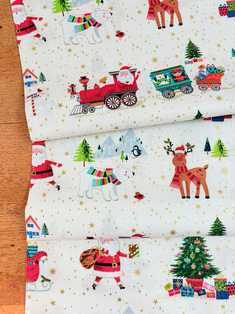 Placement - Santa Express - Christmas Fabric - The Eternal Maker - UK Fabric Shop
