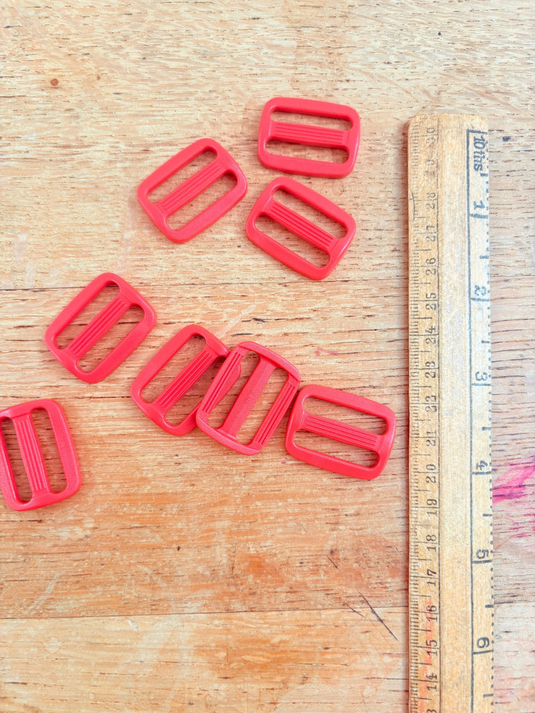 Plastic Slider 25mm - Red (to match Snap Side Release Buckle) - The Eternal Maker - UK Fabric Shop