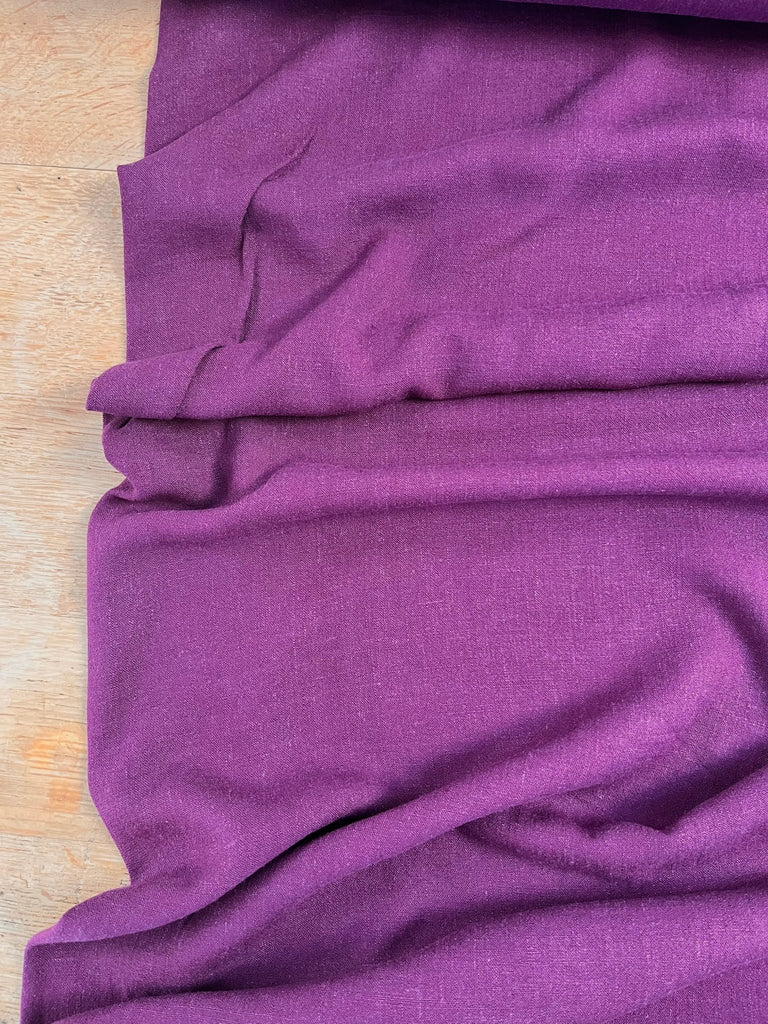 Plum Silky Noil - Linen Rayon Blend - The Eternal Maker - UK Fabric Shop