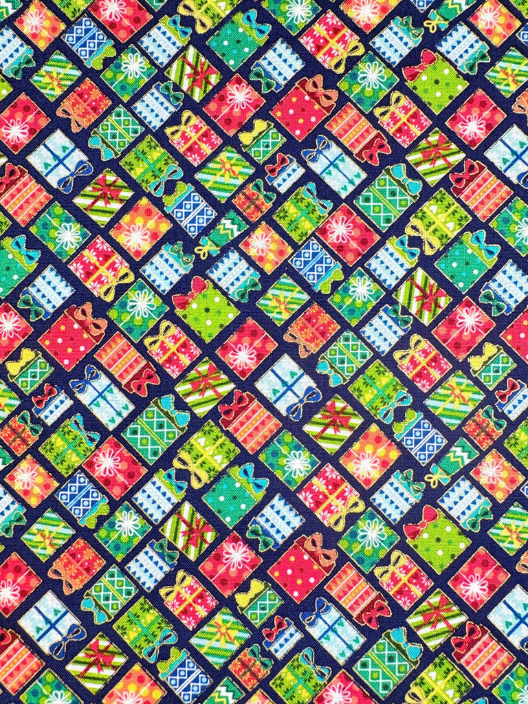 Presents on Navy - Santa Express - Christmas Fabric - The Eternal Maker - UK Fabric Shop