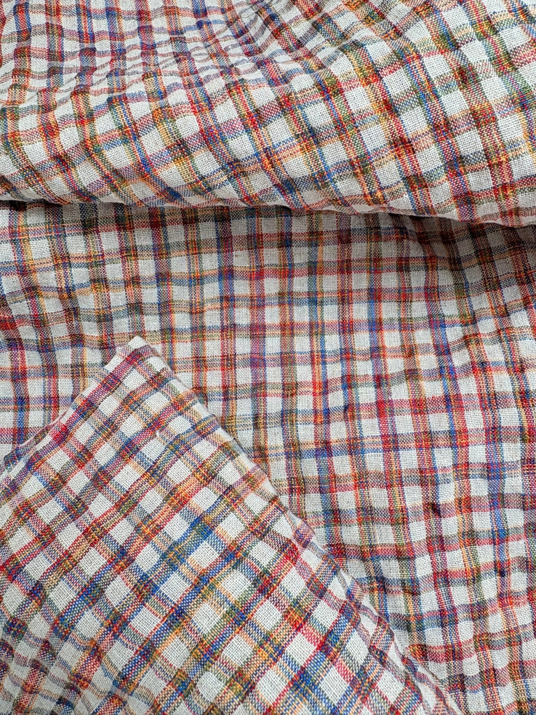 Rainbow Plaid Gingham Seersucker Fabric - The Eternal Maker - UK Fabric Shop