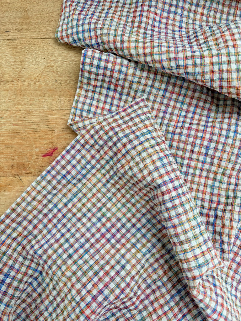 Rainbow Plaid Gingham Seersucker Fabric - The Eternal Maker - UK Fabric Shop