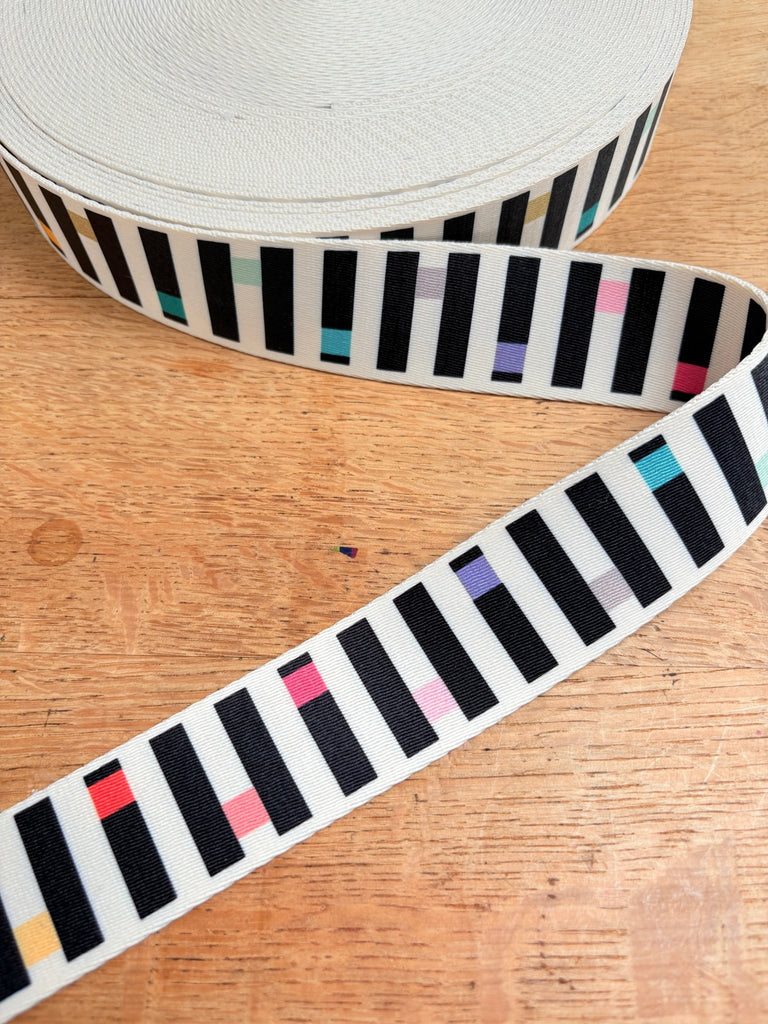 Rainbow Stripe Webbing Tape - by the 1/2m - £4.50 per metre - The Eternal Maker - UK Fabric Shop