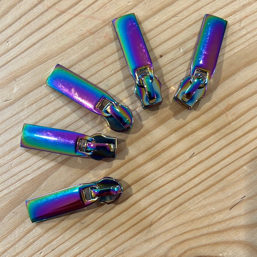 Rainbow Zip Pulls for Size 5 Nylon continuous Zipper - The Eternal Maker - UK Fabric Shop