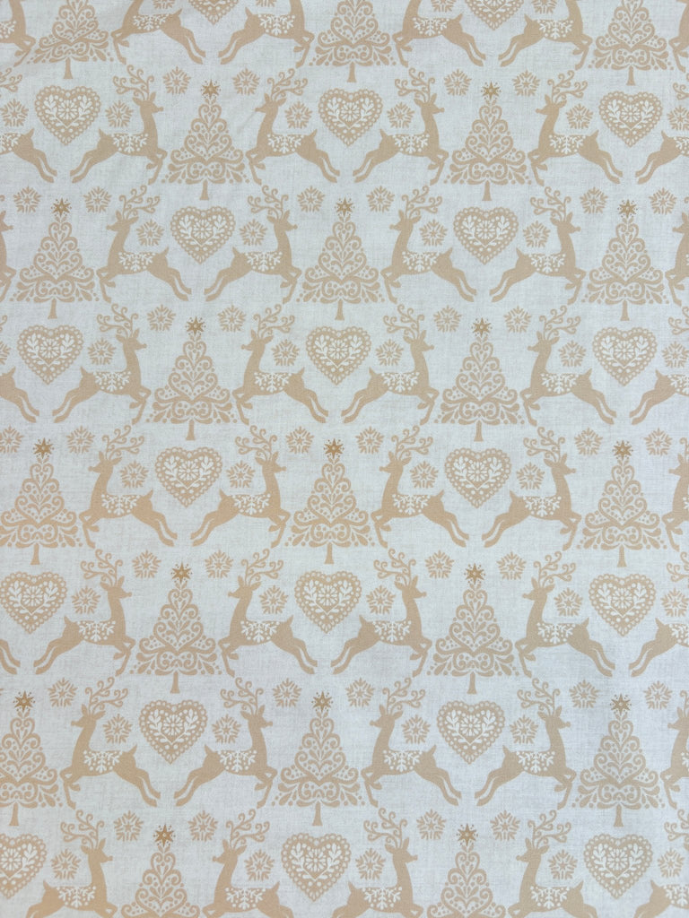 Reindeer - Cream Scandi - Christmas Fabric - The Eternal Maker - UK Fabric Shop