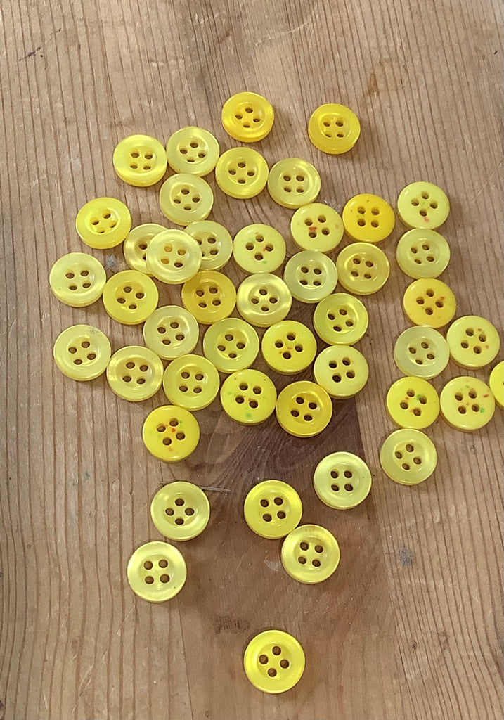 Round Shiny Shirt Button - 11mm - Yellow - The Eternal Maker - UK Fabric Shop