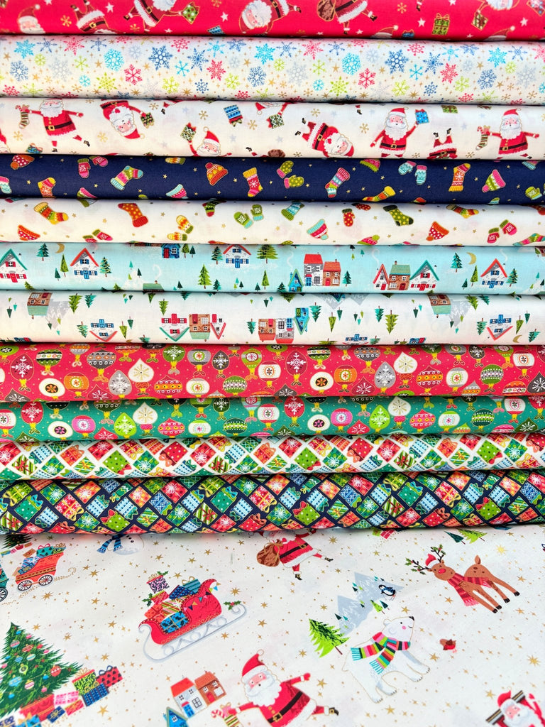 Santa Express - Christmas Fabric 12 Fat Quarter Bundle - The Eternal Maker - UK Fabric Shop