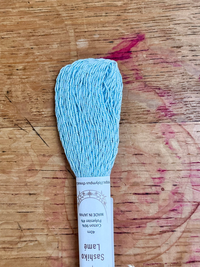 Sashiko Lame Thread - Blue Sapphire - The Eternal Maker - UK Fabric Shop