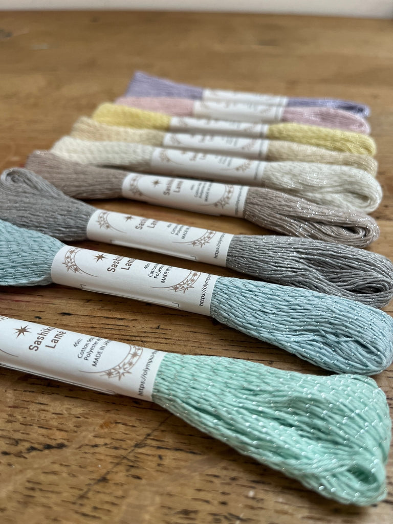 Sashiko Lame Thread - Mint Metallic - The Eternal Maker - UK Fabric Shop