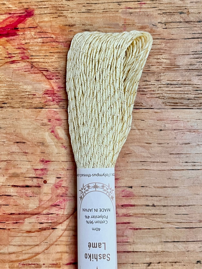 Sashiko Lame Thread - Yellow Gold - The Eternal Maker - UK Fabric Shop