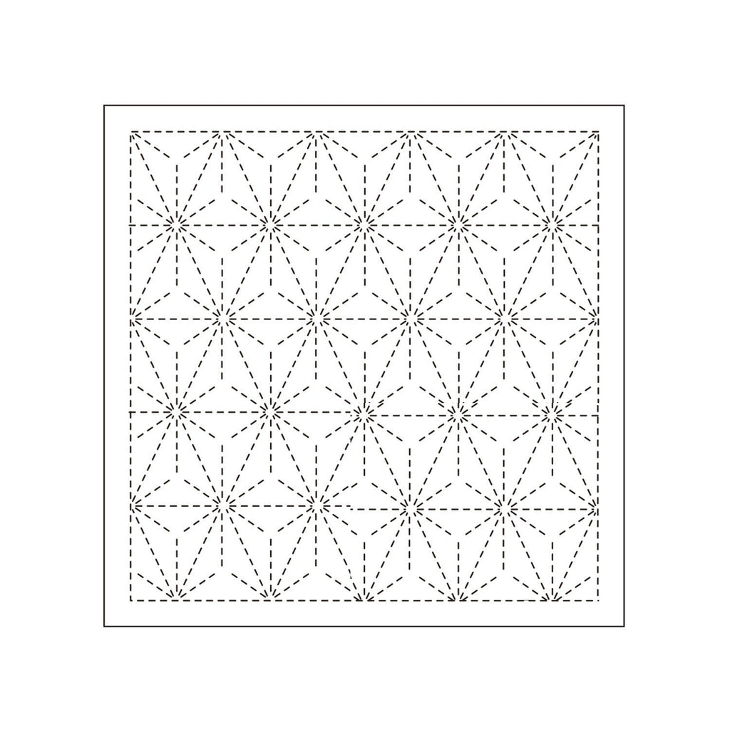 Sashiko Sampler - Asa No - Ha (Hemp Leaf) 6 White - The Eternal Maker - UK Fabric Shop