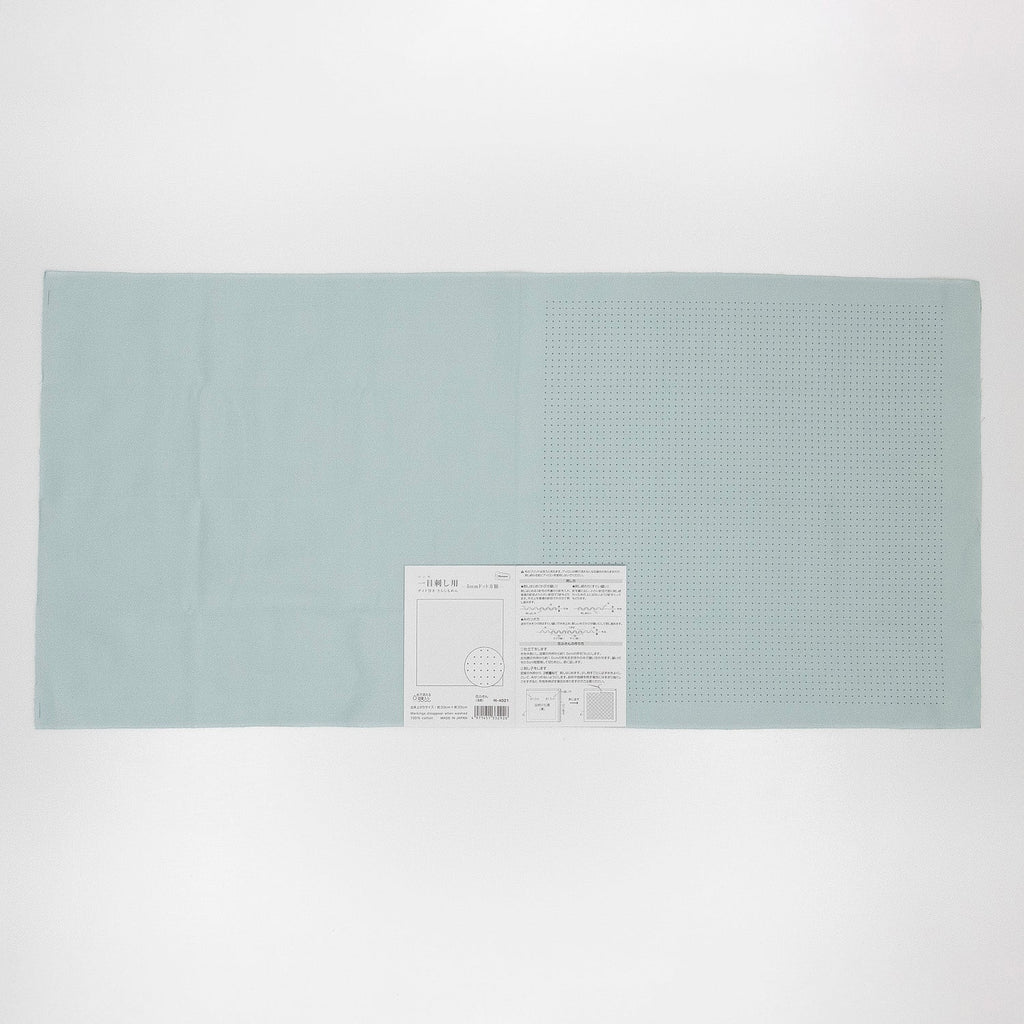 Sashiko Sampler - Hitomezashi Guide 5mm Dot Grid - Light Mint - H - 4021 - The Eternal Maker - UK Fabric Shop