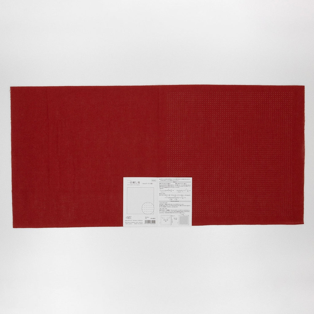 Sashiko Sampler - Hitomezashi Guide 5mm Dot Grid - Red - H - 4521 - The Eternal Maker - UK Fabric Shop