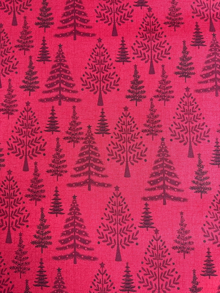 Scandi 3 Trees Red - Scandi Christmas - Christmas Fabric - The Eternal Maker - UK Fabric Shop