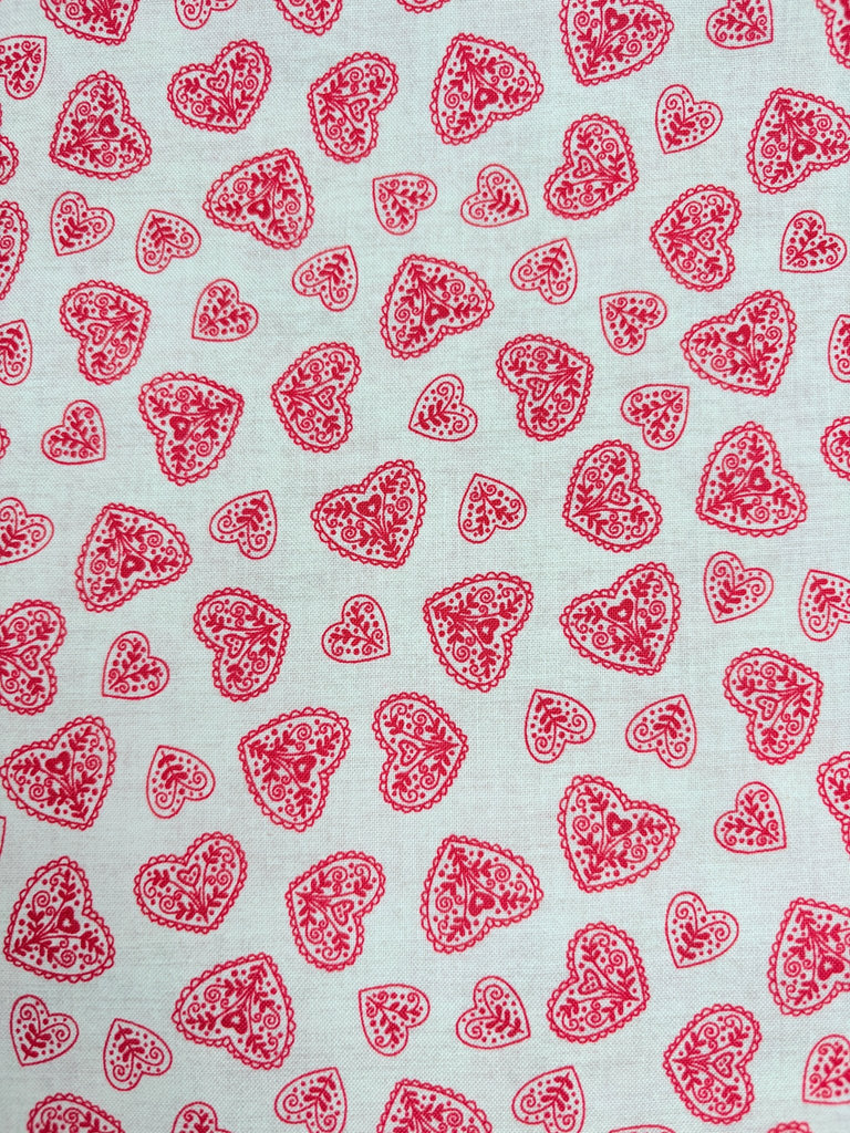 Scandi 4 Hearts Red - Scandi Christmas - Christmas Fabric - The Eternal Maker - UK Fabric Shop