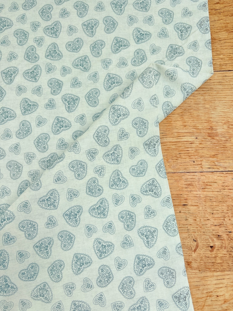 Scandi 4 Hearts Silver - Scandi Christmas - Christmas Fabric - The Eternal Maker - UK Fabric Shop