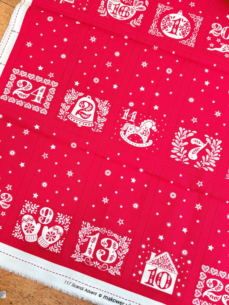 Scandi Christmas Advent Calendar Panel - The Eternal Maker - UK Fabric Shop