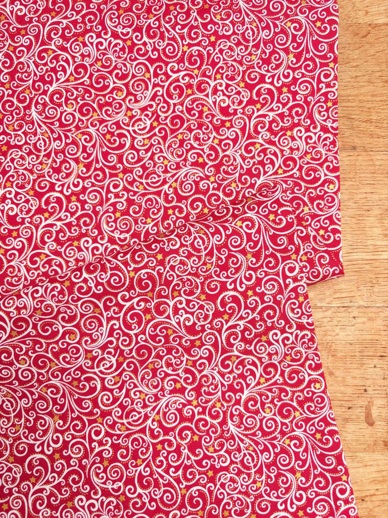 Scandi Scroll Red - Scandi Christmas - Christmas Fabric - The Eternal Maker - UK Fabric Shop