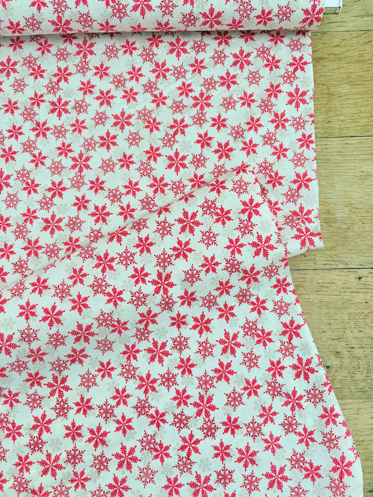 Scandi Snowflakes Red - Scandi Christmas - Christmas Fabric - The Eternal Maker - UK Fabric Shop
