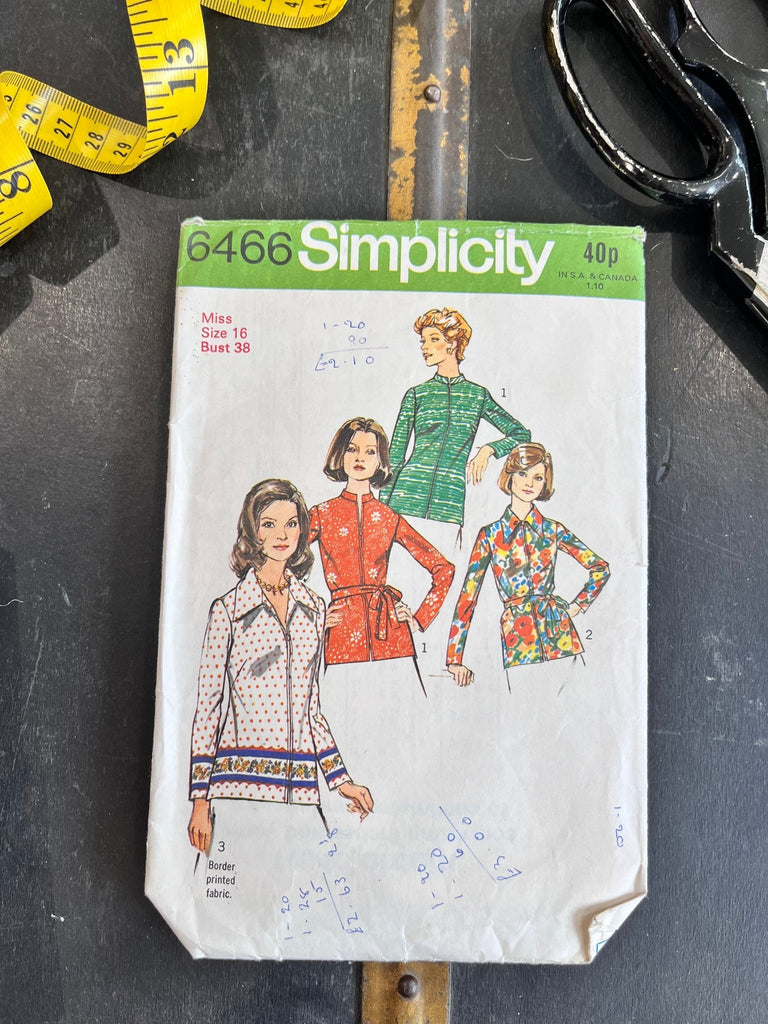 Simplicity 6466 - Misses and Womens Top - Vintage Sewing Pattern (Size 16 Bust 38") - The Eternal Maker - UK Fabric Shop