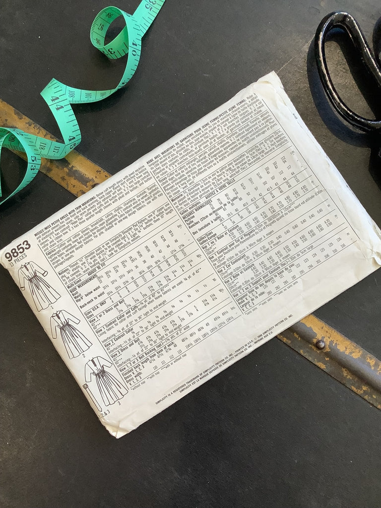 Simplicity - 9853 Women’s Dress - Vintage Sewing Pattern (Size 12 only) - The Eternal Maker - UK Fabric Shop