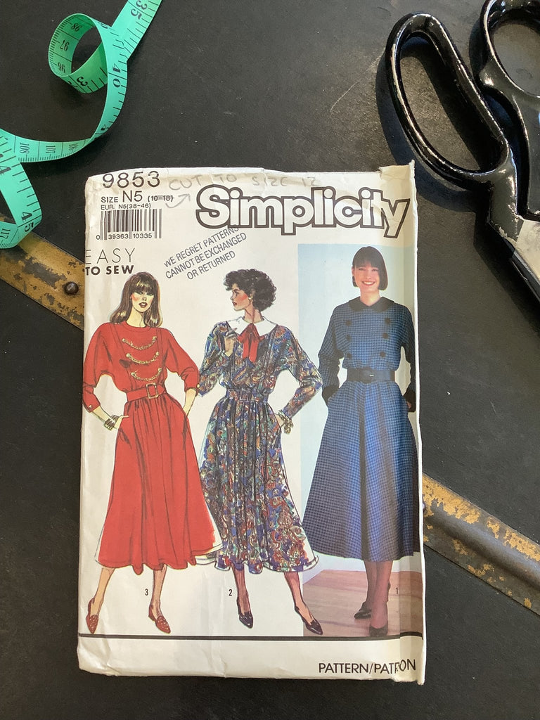 Simplicity - 9853 Women’s Dress - Vintage Sewing Pattern (Size 12 only) - The Eternal Maker - UK Fabric Shop