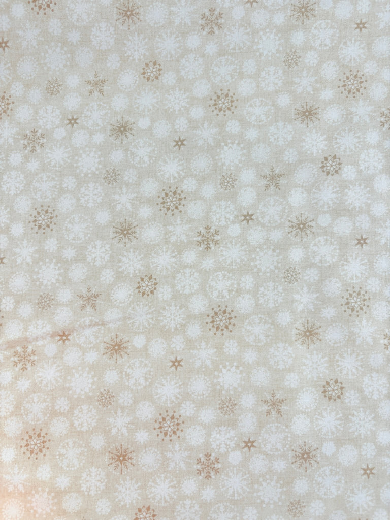 Snowflakes - Cream Scandi - Christmas Fabric - The Eternal Maker - UK Fabric Shop