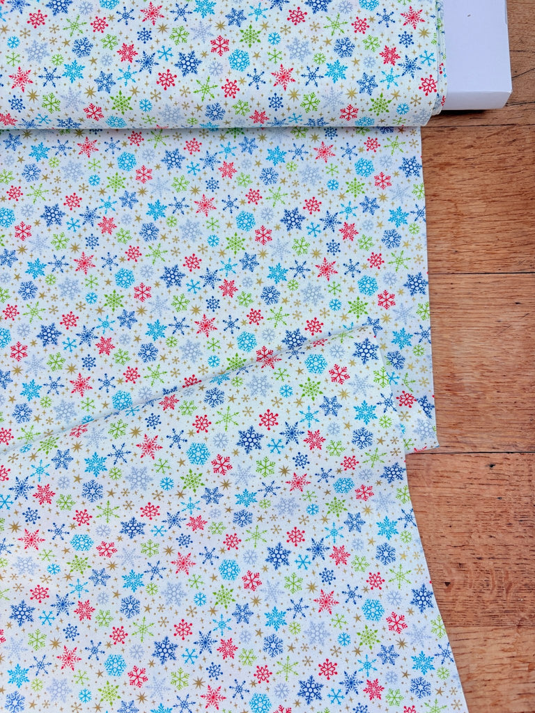 Snowflakes - Santa Express - Christmas Fabric - The Eternal Maker - UK Fabric Shop