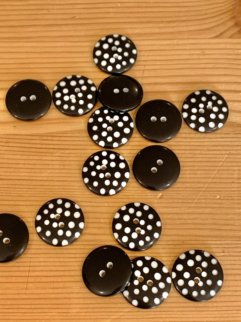 Spotty Button - 18mm - Black - The Eternal Maker - UK Fabric Shop