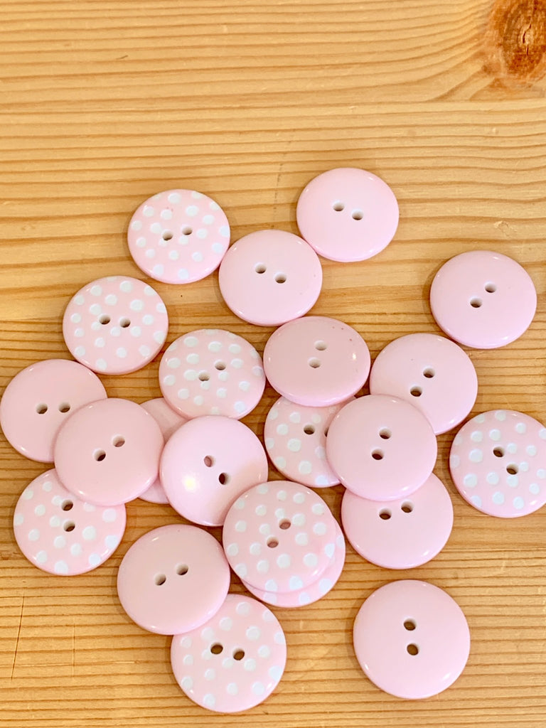Spotty Button - 18mm - Pale Pink - The Eternal Maker - UK Fabric Shop