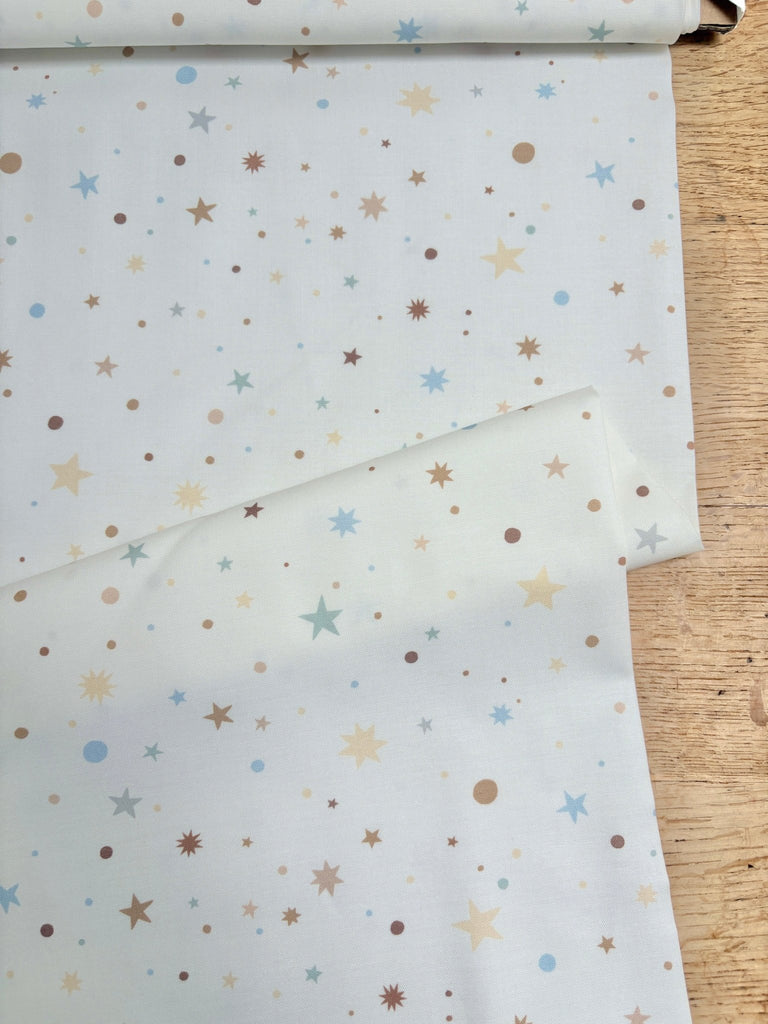Stardust in Dove - To The Moon and Back - Paper + Cloth for Moda Quilt Cotton Fabric - The Eternal Maker - UK Fabric Shop
