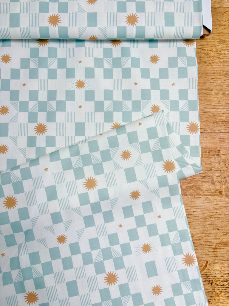 Stars and Blocks - Mint - To The Moon and Back - Paper + Cloth for Moda Quilt Cotton Fabric - The Eternal Maker - UK Fabric Shop