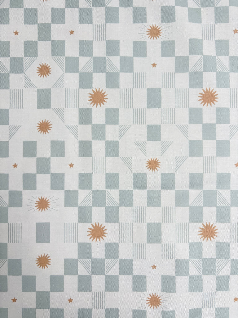 Stars and Blocks - Mint - To The Moon and Back - Paper + Cloth for Moda Quilt Cotton Fabric - The Eternal Maker - UK Fabric Shop
