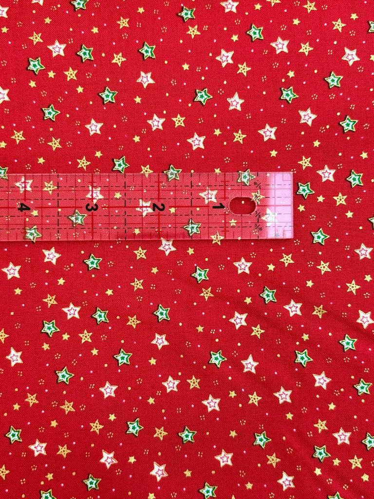 Stars in Red - Jolly St. Nick - Makower - The Eternal Maker - UK Fabric Shop