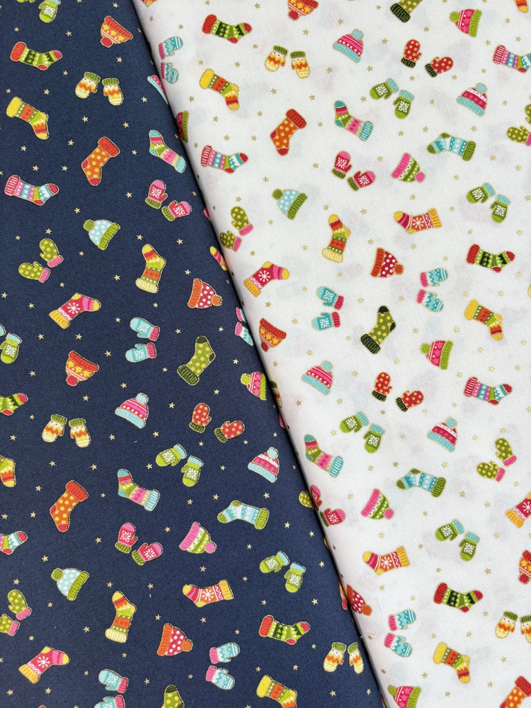 Stockings on Navy - Santa Express - Christmas Fabric - The Eternal Maker - UK Fabric Shop