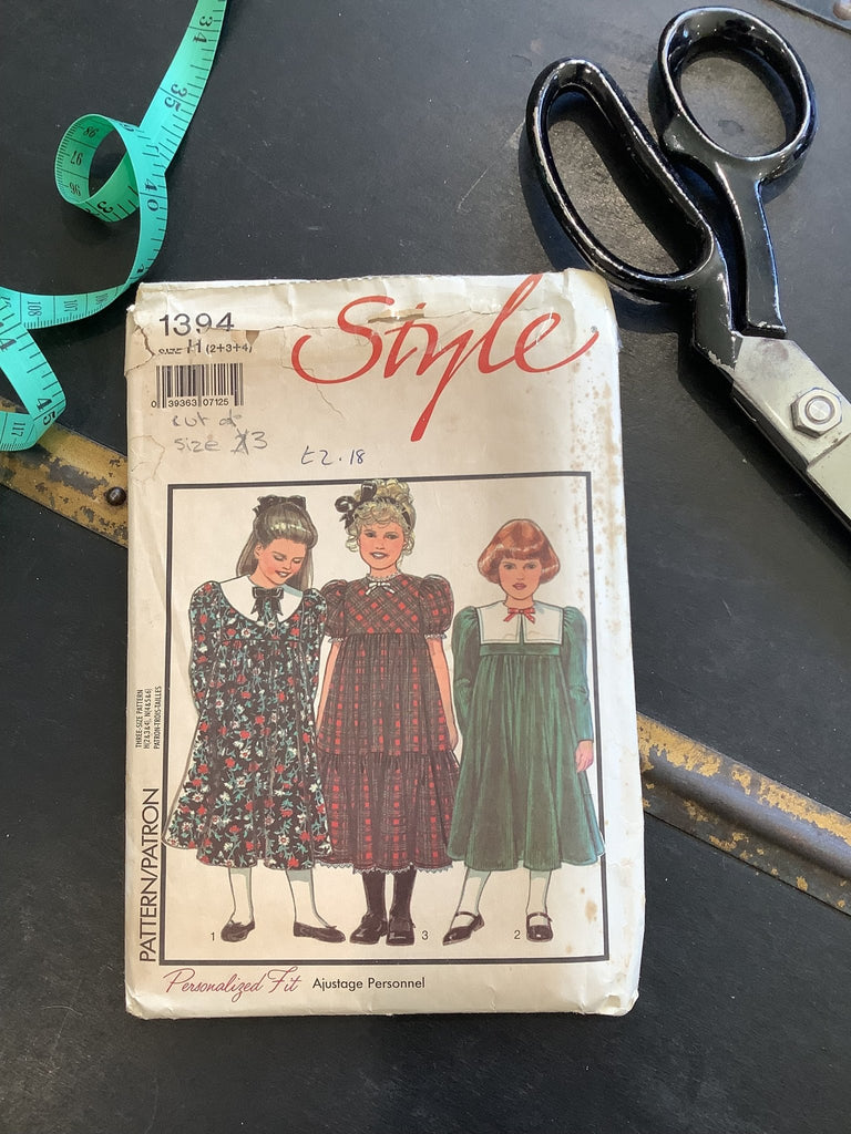 Style 1394 - Girl's Party Dress - Vintage Sewing Pattern (Cut to Size 3) - The Eternal Maker - UK Fabric Shop