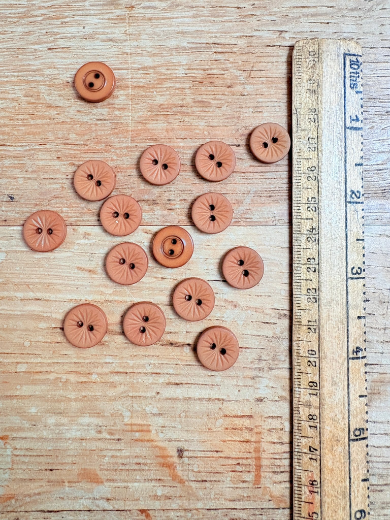 Tan 2 Hole Button - 14mm - The Eternal Maker - UK Fabric Shop
