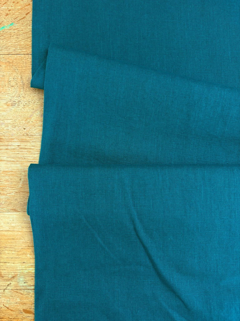 Teal - Enzyme Washed 100% Linen - The Eternal Maker - UK Fabric Shop