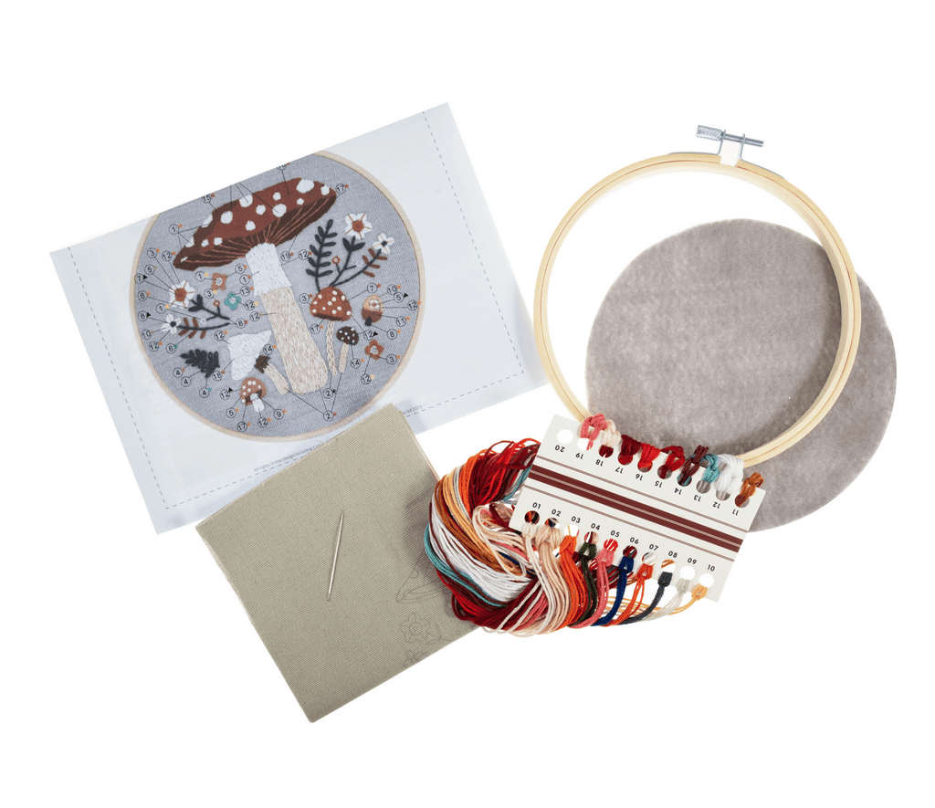 Toadstools - Embroidery Kit - Trimits - The Eternal Maker - UK Fabric Shop