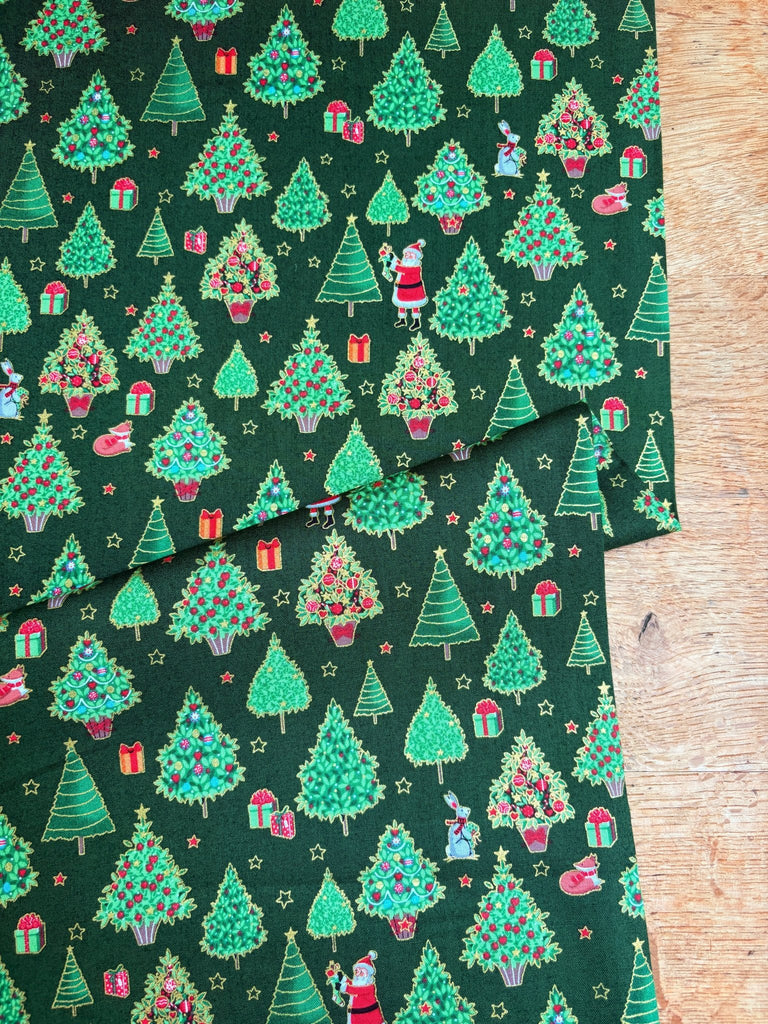 Trees on Evergreen - Merry Christmas - Christmas Fabric - The Eternal Maker - UK Fabric Shop