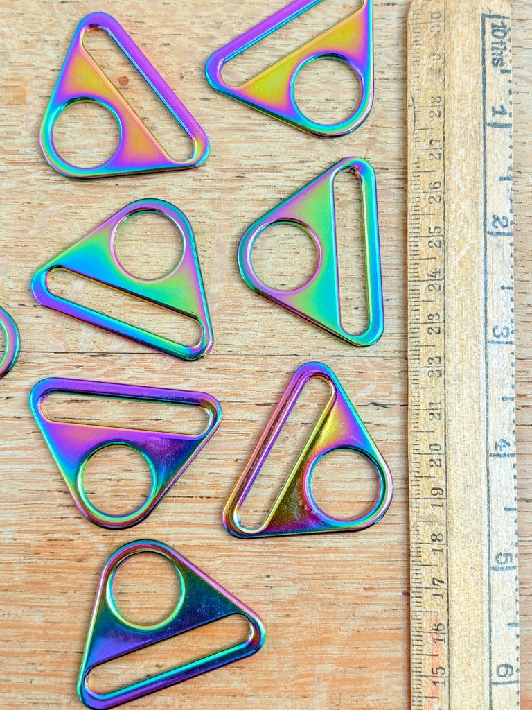 Triangle Connectors - 38mm - Rainbow Metallic - The Eternal Maker - UK Fabric Shop