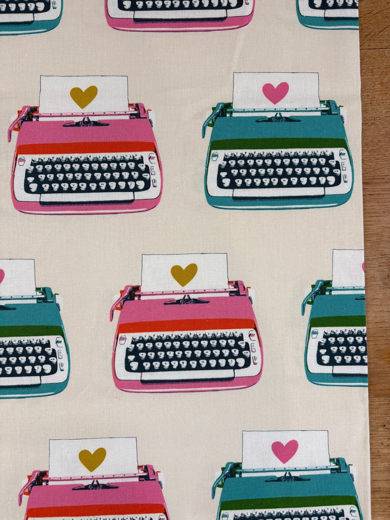 Typewriters in Cream - Best Day Ever Linen by Ruby Star Society - The Eternal Maker - UK Fabric Shop
