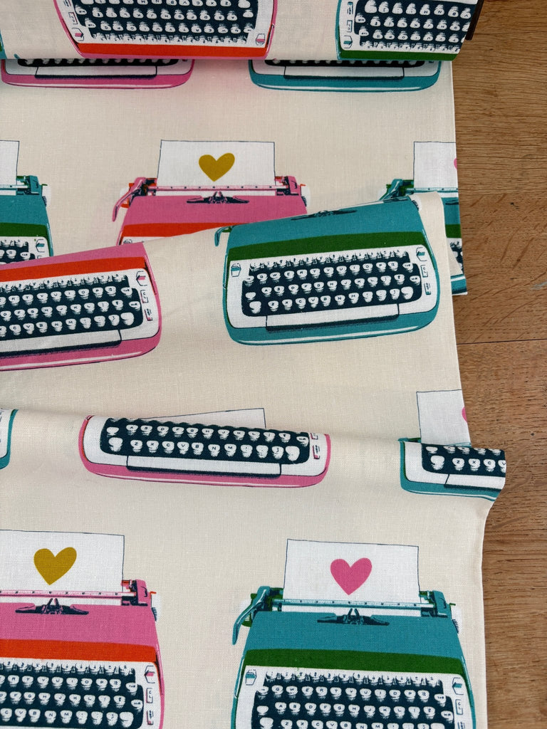 Typewriters in Cream - Best Day Ever Linen by Ruby Star Society - The Eternal Maker - UK Fabric Shop